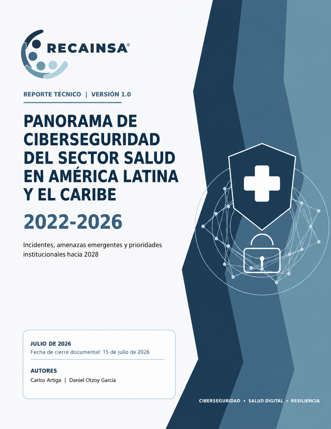 Portada del reporte Panorama de ciberseguridad del sector salud